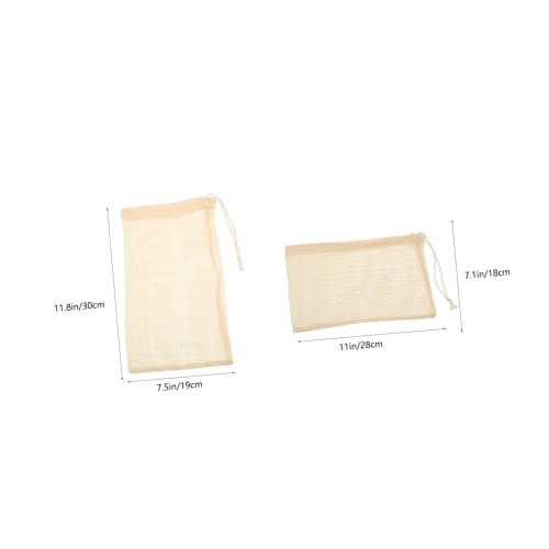 NUOBESTY 6-Piece Drawstring Net Bag, Organic Cotton Mesh Bag, Onion Tote, Cotton Mesh Shopping Drawstring Bag