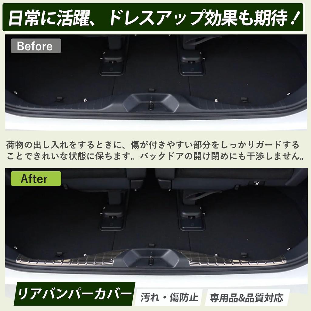 Hasiro Rear Bumper Protector for the New Alphard Step Stainless Scuff Plate for Toyota Stain and Scratch Custom Easy Silver (40 Series),