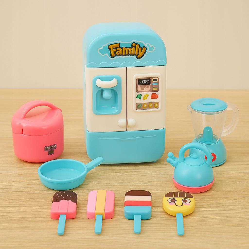 Kitchen Set For Play Toy Kitchen For Children Refrigerator Ice Cream Pots