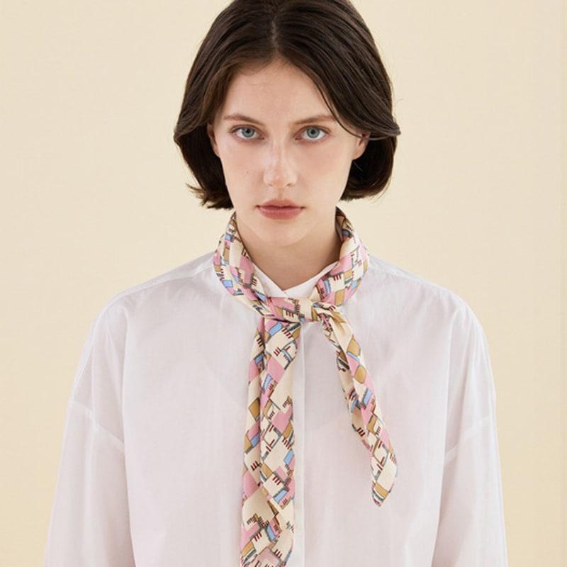 2DREAMERS Doodle Grid Silk Scarf