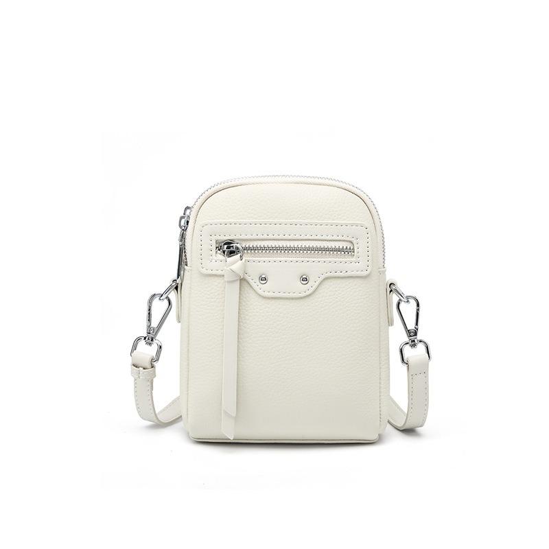 The First Layer of Cowhide, High-end Versatile Single Shoulder Messenger Bag, Small Bag for Mobile Phones, Women's New Leather Mobile Phone Bag.