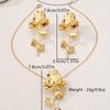 1set 3pcs 2024 New Vintage Golden Floral Earrings Unique Design High-End Quality Statement Dangle Earrings Necklace For Women Party And Daily Wear