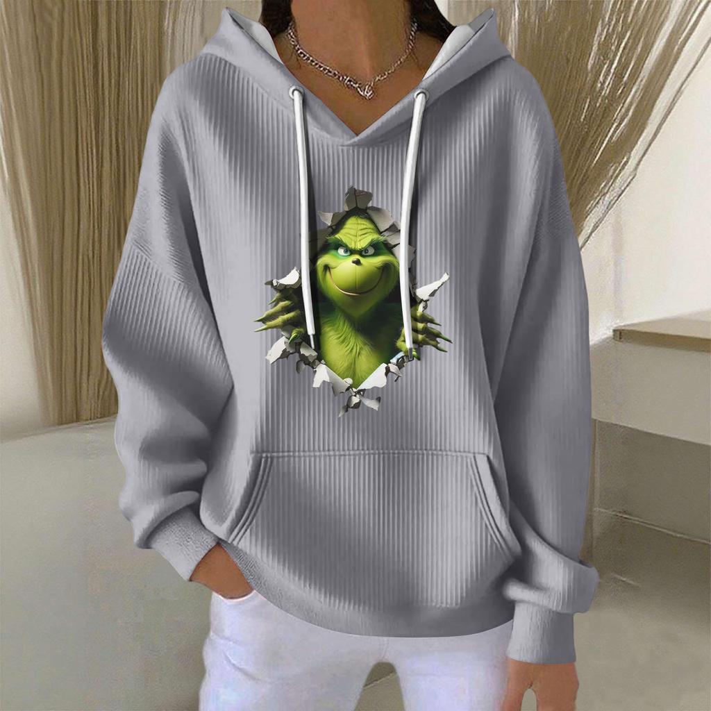 Women's Fashion Casual Christmas Angel Print Pullover Long-Sleeve Sweatshirt