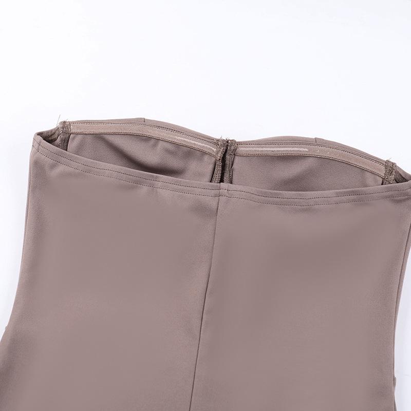 Podzimní dámská móda Dlouhá sukně Sexy pletené šaty bez ramínek ve stylu celebrit, Slim-fit, Temperamentní