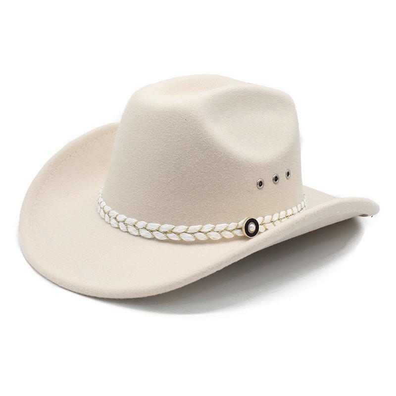 JYL TS DIY Ethnic Cowboy Hat Outdoor Sun Protection Hat Felt