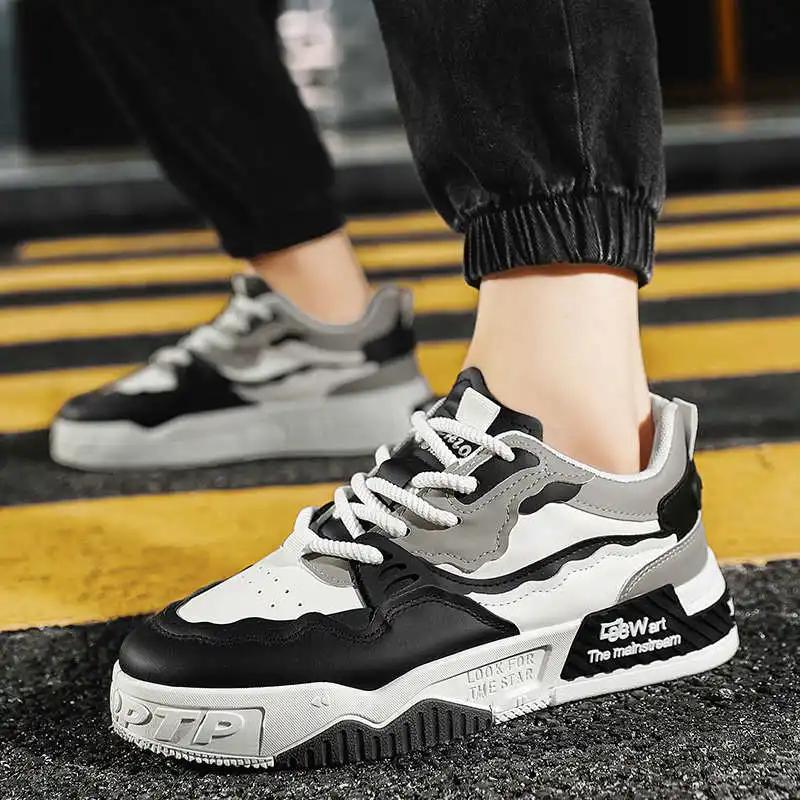 Fashion Plataform Lace-up Shoes Size 44 Vulcanize Women's Gray Sneakers Women's Lace Basketball Sports High-tech Loufers Retro Play