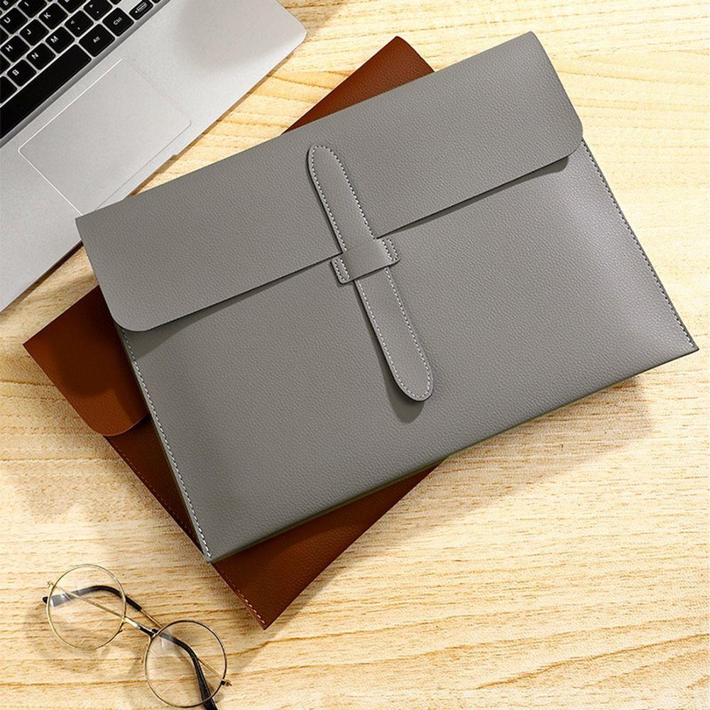 

Simple A4 Leather File Folder Waterproof File Folder Bag Data Contract Bill File Bag Paper темно-коричневого кольору