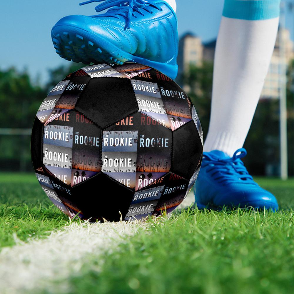 THE ROOKIE Indoor Soccer Ball Colorful Machine Stitched PVC Size 5 Team Training Competition Ready Durable High-Bounce Cool Sports Gift