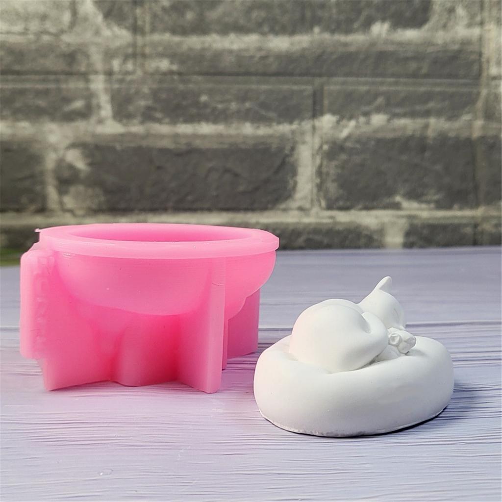Sleeping Cats Mouse Silicone Molds for Candle Soap Chocolate Candy Cake Fondant Decoration Cement Gypsum Silicone Molds