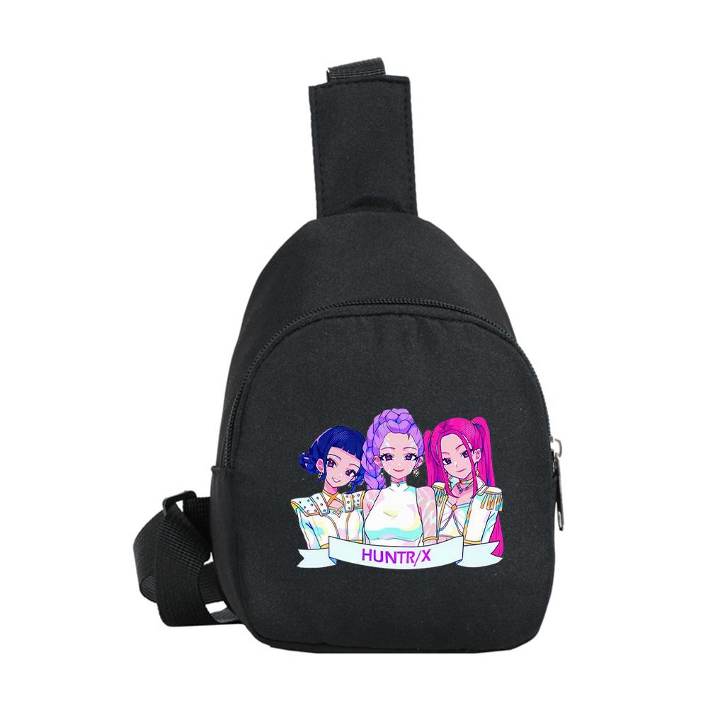 Cartoon Anime K-Pop Demon Hunters Printed Kawaii Chest Pack for Boy Girl Shoulder Bag Student Portable Crossbody Pouch Christmas Gift