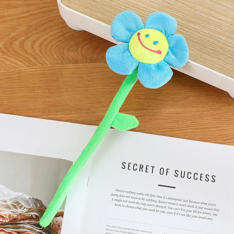 Creative smiley face sun flower plush toy rose fabric bouquet curtain flower buckle flower shooting prop decoration