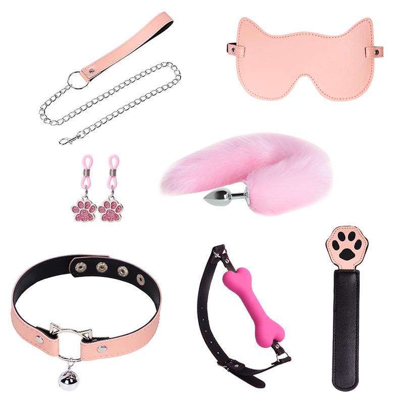 Nekomusume Flirting Set: SM Toys with Restraint Collar & Bone Gag
