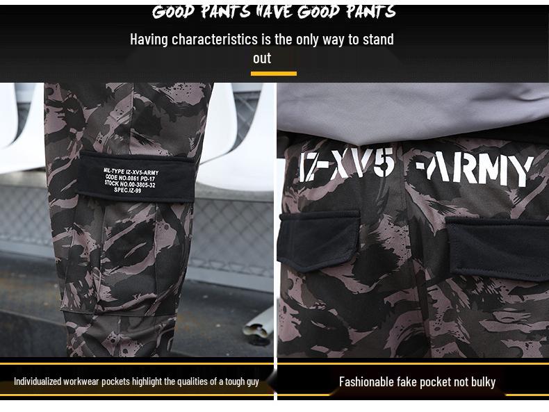 Men's Plus Size Camouflage Cargo Joggers - Streetwear Casual Loose Fit for Spring & Autumn