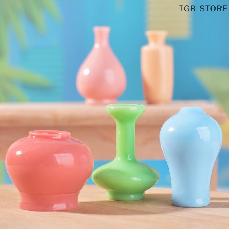 8Pcs Mini Colorful Vase Bottles/Pots Handmade Dollhouse Miniatures Vase Doll House Decora Kitchen Ornament DIY Accessories