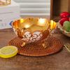 European Patterned Metal Bowl High Footed Fruit Bowl Ice Cream Bowls Dessert Plate Dim Sum Dish Storage Tray Candy Snack Bowls