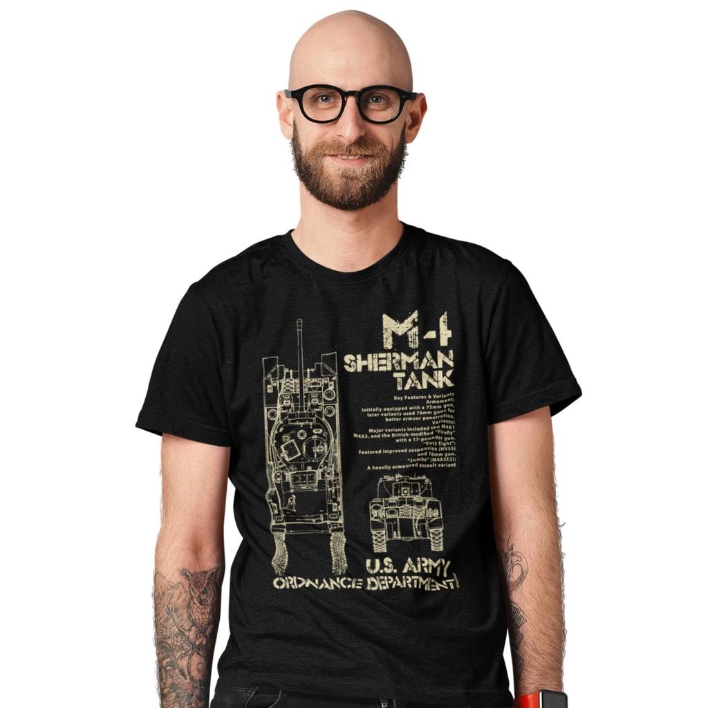 T-shirt Plan du Char M-4 Sherman Machinerie Militaire Taille S - 5XL