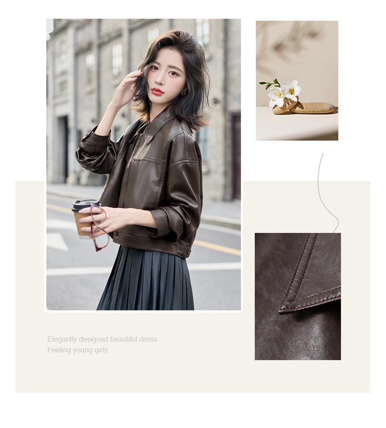 Damen High-End Lammlederjacke - 2025 Mode Umlegekragen Kurz Biker-Stil, Vielseitiges und Schickes Design.