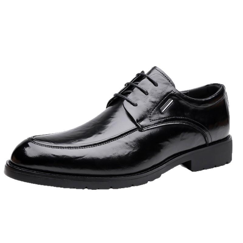 Men's 2025 new Korean version of genuine leather lace-up men's shoes British versatile trendy men's leather shoes