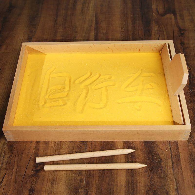 Vzdělávací puzzle pro rané vzdělávání Montessori Mateřská škola Pískový stůl Učební pomůcky Dětská Písková malba Škrabání pískem Mateřská škola Talíř pro nácvik slov