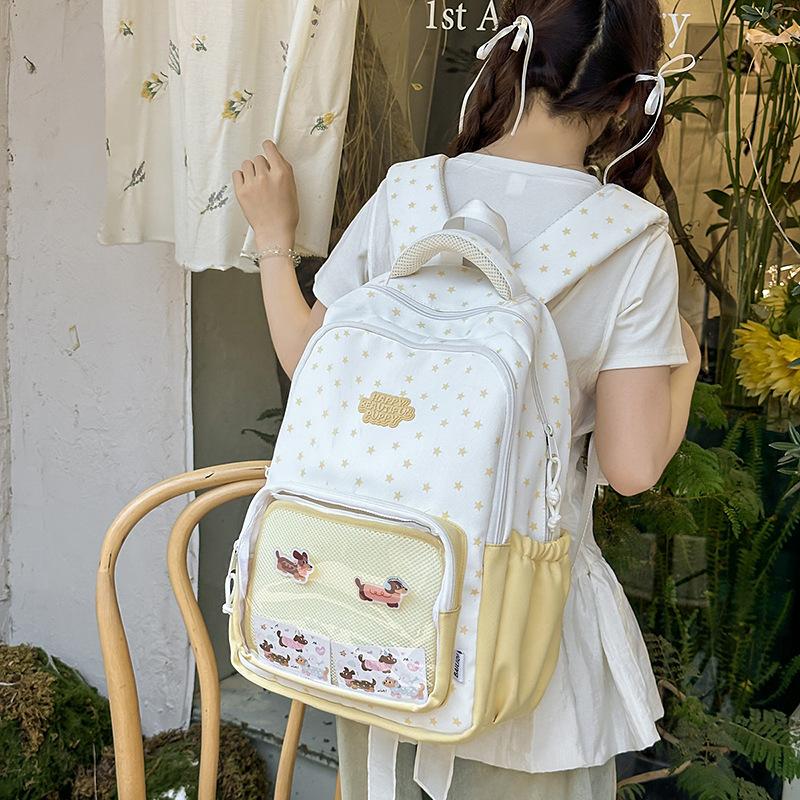 Japanese Ba Chi Pain Bag ins Wind Cute Large Capacity Backpack Female Student School Bag Second Dimensional Transparent Backpack Tide