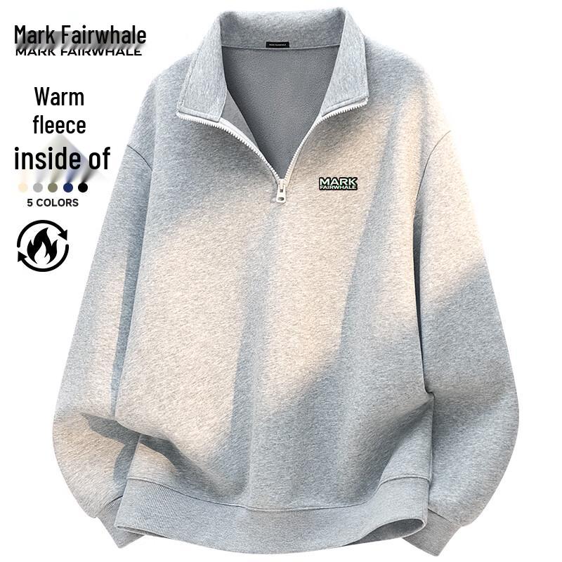 Mark Fairwhale Men's Stand-Collar Half-Zip Pullover Sweatshirt