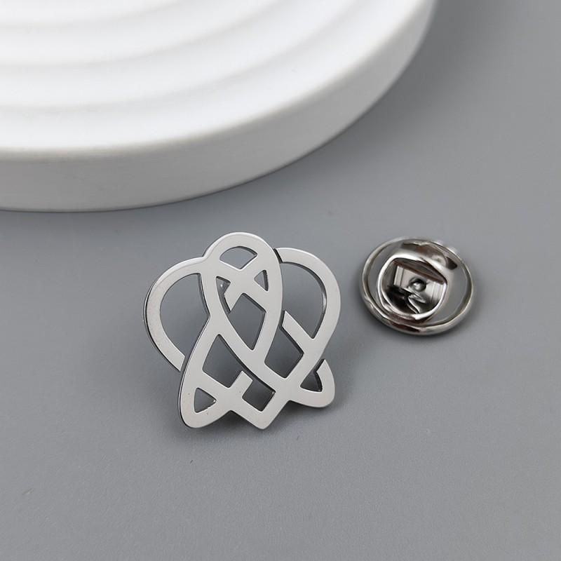 Irregular Heart-shaped Brooch Cufflinks Fashionable Commuting High Luxury Versatile Suit Coat With Accessories 14k