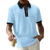 Men's Golf Short Sleeve Shirts Quarter-Zip Casual Lightweight Color Block Shirt