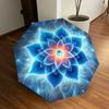 1pc Blue Lotus Mandala Umbrella with Plastic Handle,Suitable for All Seasons Home Travel Outdoor UmbrellaDD1023
