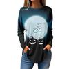 T-shirts voor Dames Herfst Casual Lange Mouw Shirts Sweatshirt Halloween Bedrukking Top Pullover