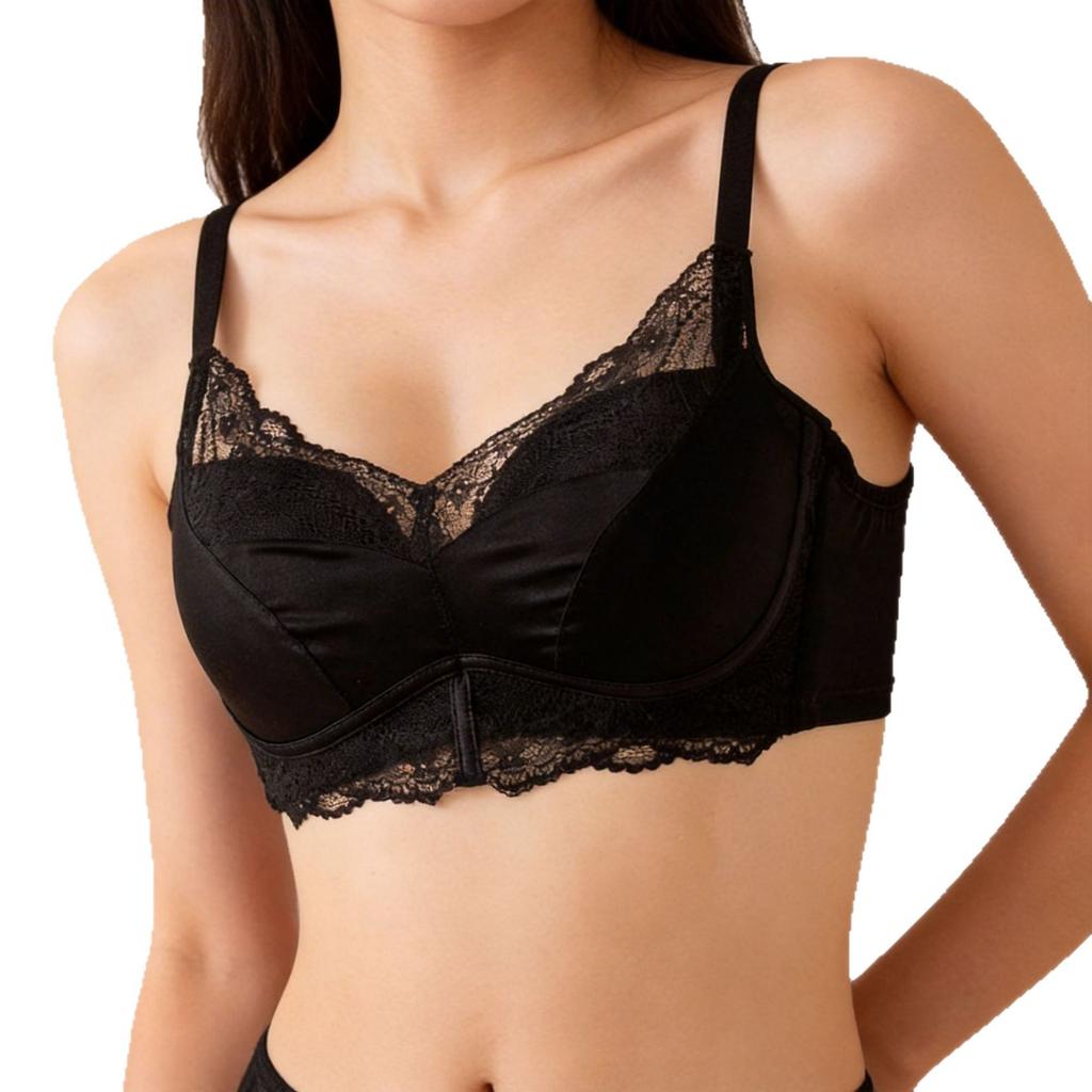High-value mesh yarn mulberry silk maintenance fresh oxygen nudity three-dimensional shaping shows large depth V comfortable bra