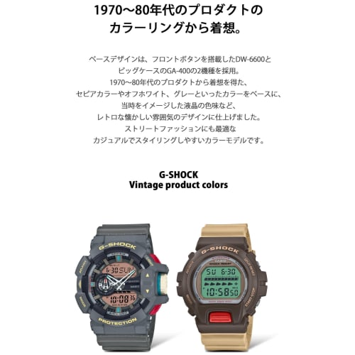 Casio G-Shock GA-400PC-8AJF Vintage Product Colors Men's Watch, Gray