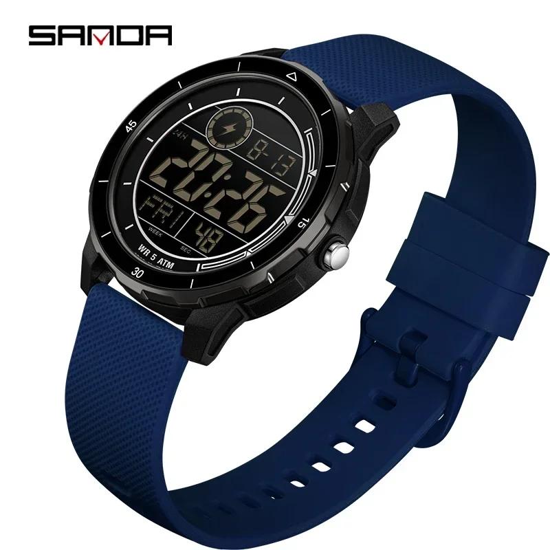 SANDA Outdoor Sport Electronic Watch Men LED Date Alarm Clock Wristwatch Man Countdown Waterproof Military Shock Digital Watches