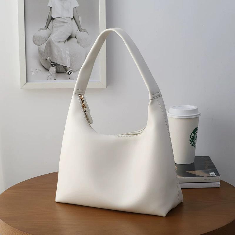 Korean Ins Simple And Versatile Summer New Bag Portable Soft Leather Dumpling Bag Retro Shoulder Armpit Bag
