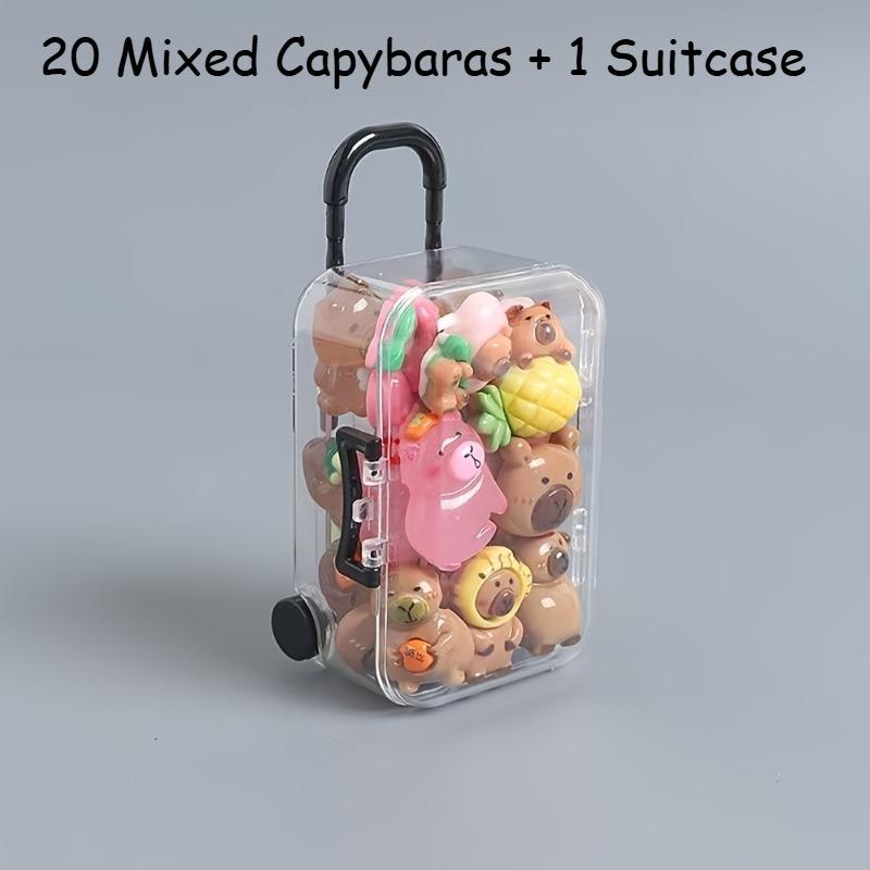 

Colorful Glow-in-the-Dark Cartoon Capybara DIY Kit - 21pcs Set (20 Mixed Capybaras + 1 Suitcase)