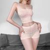 Summer New Women's Fashion Camisole Lace Tank Top Slim Fit High Waist Shorts Set