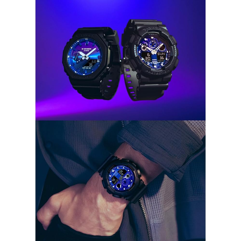 Casio G-Shock GA-100FL-1AJF Men's Watch Black Flame Inside Series 200m Water Resistant