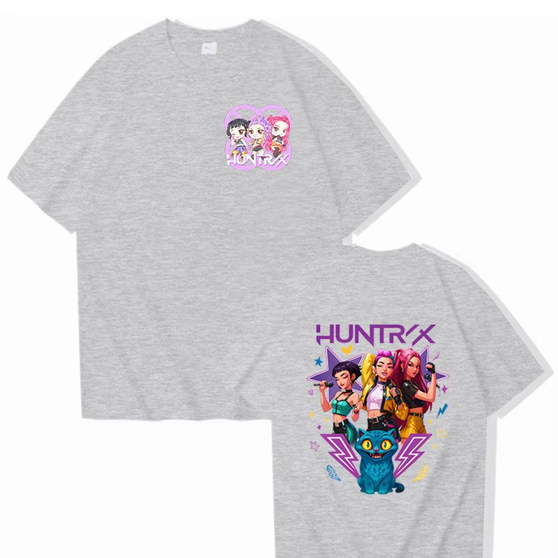 Kpop Demon Hunters Print Graphic Tshirt Summer Woman Man Clothes Movie T Shirt Unisex Short Sleeve Tops Comfortable T-shirt