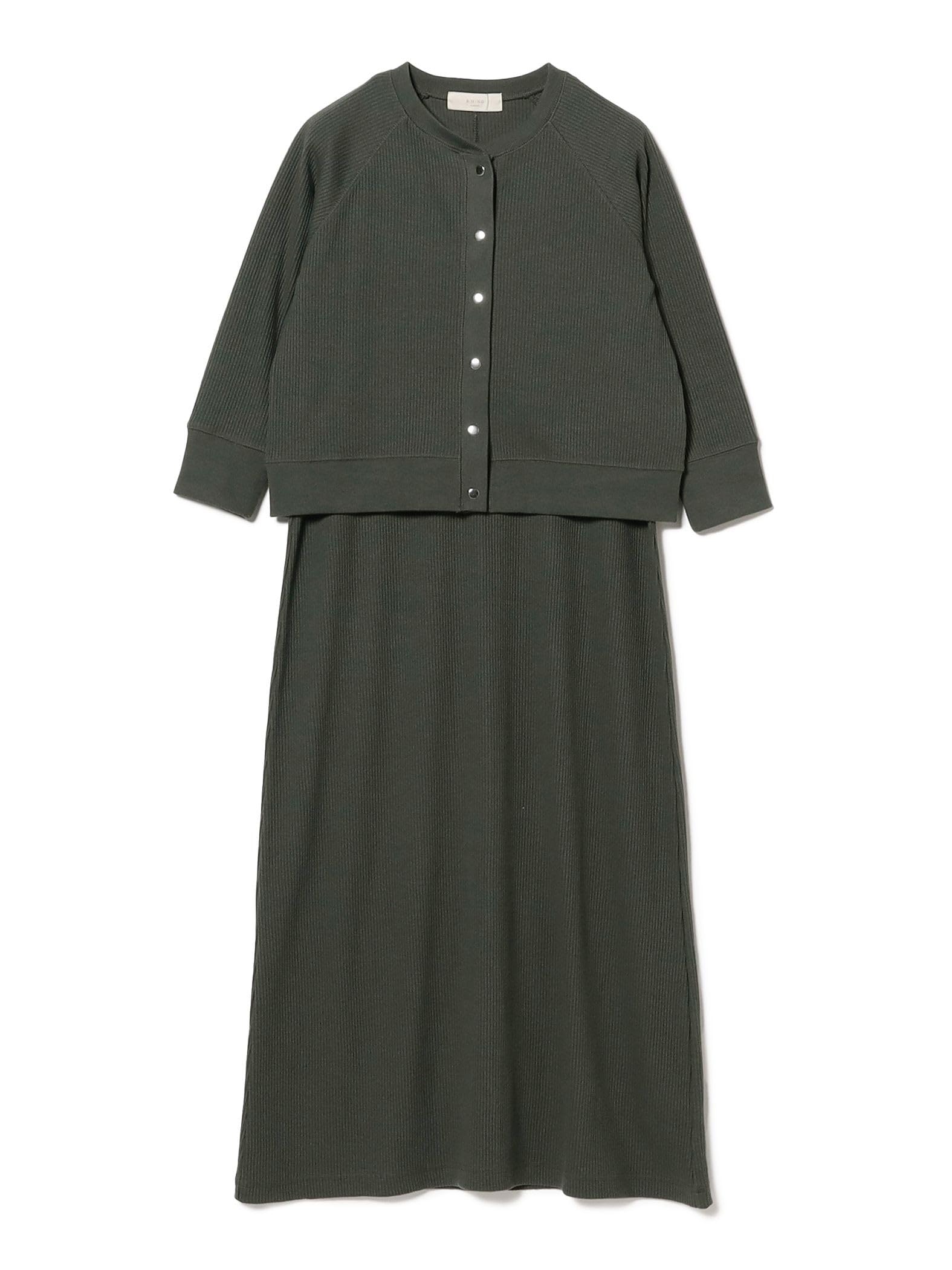 

В:MING LIFE STORE by BEAMS Комплект платья: Комплект кардиган и платье, женский, оливковый, один размер