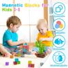 Doloowee 50 PCS Magnetic Blocks, Transparent Magnetic Building Cubes Magnet Blocks for Kids Ages 4-8, STEM Preschool Toys Montessori Sensory Magnet