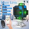 16 Linien 4D-Laser-Wasserwaage, selbstnivellierend, 360 horizontal und vertikal, kreuzweise, superleistungsstark, grüner Laser-Wasserwaage, APP/Bluetooth