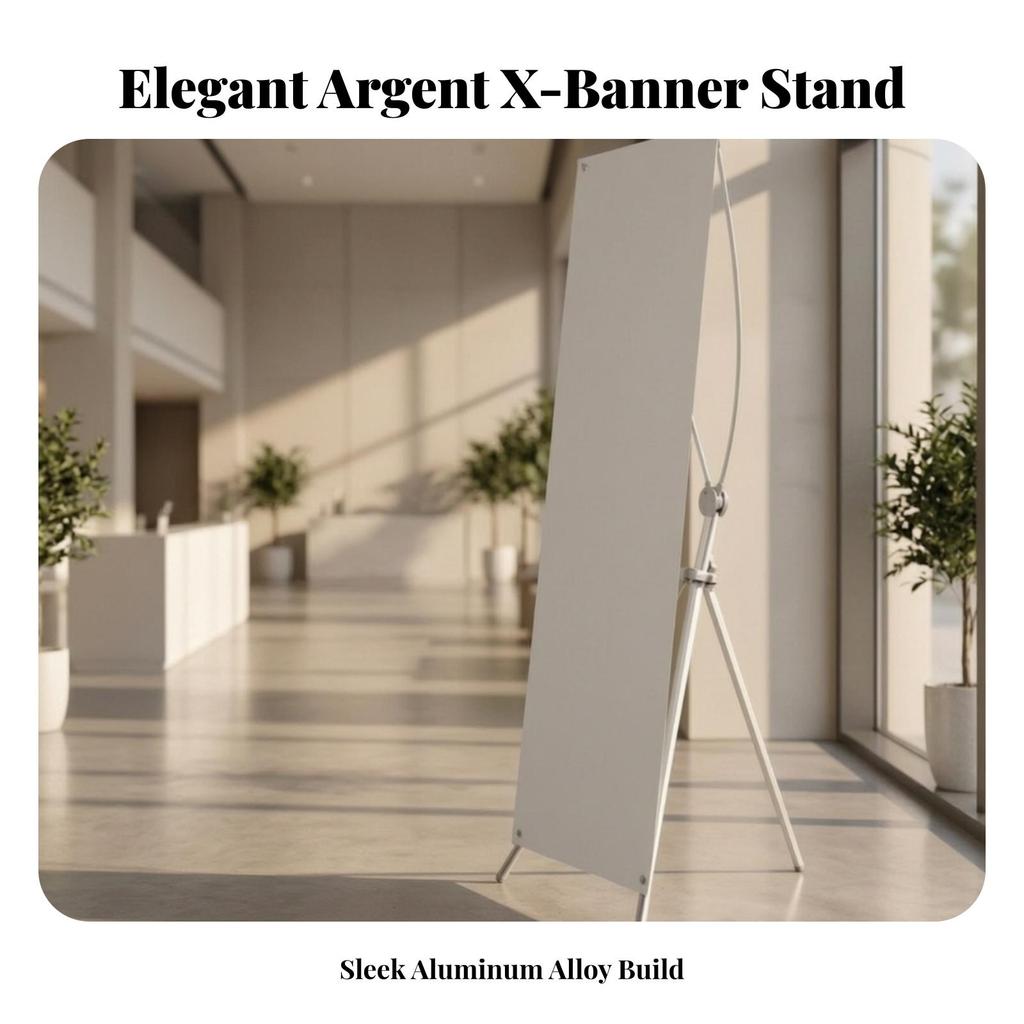 Cross-Frame Banner Stand Stable X Portable for Restaurants