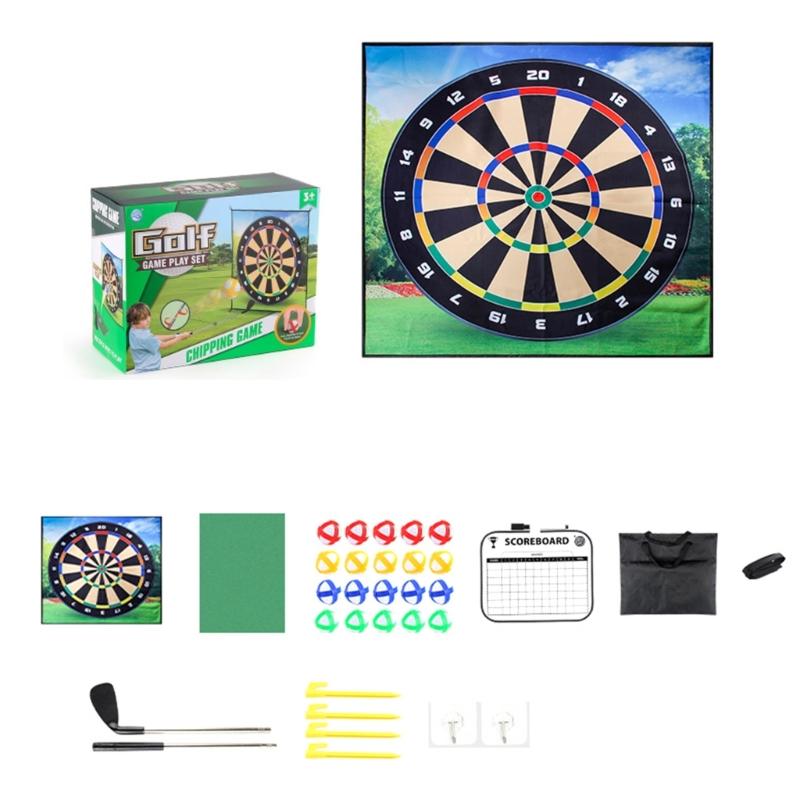 Golf Chipping Game Mat Set, Dart Practice Golf Hitting Training Mat for Adult Indoor Outdoor, Backyard Play Equipment