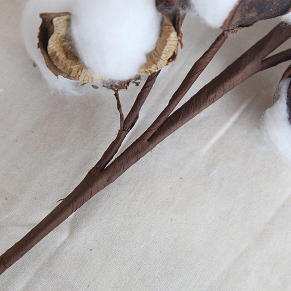 10 Heads Fake Flower Home Decor Floral Branch Cotton Stem Dried Cotton Flower Artificial Plants