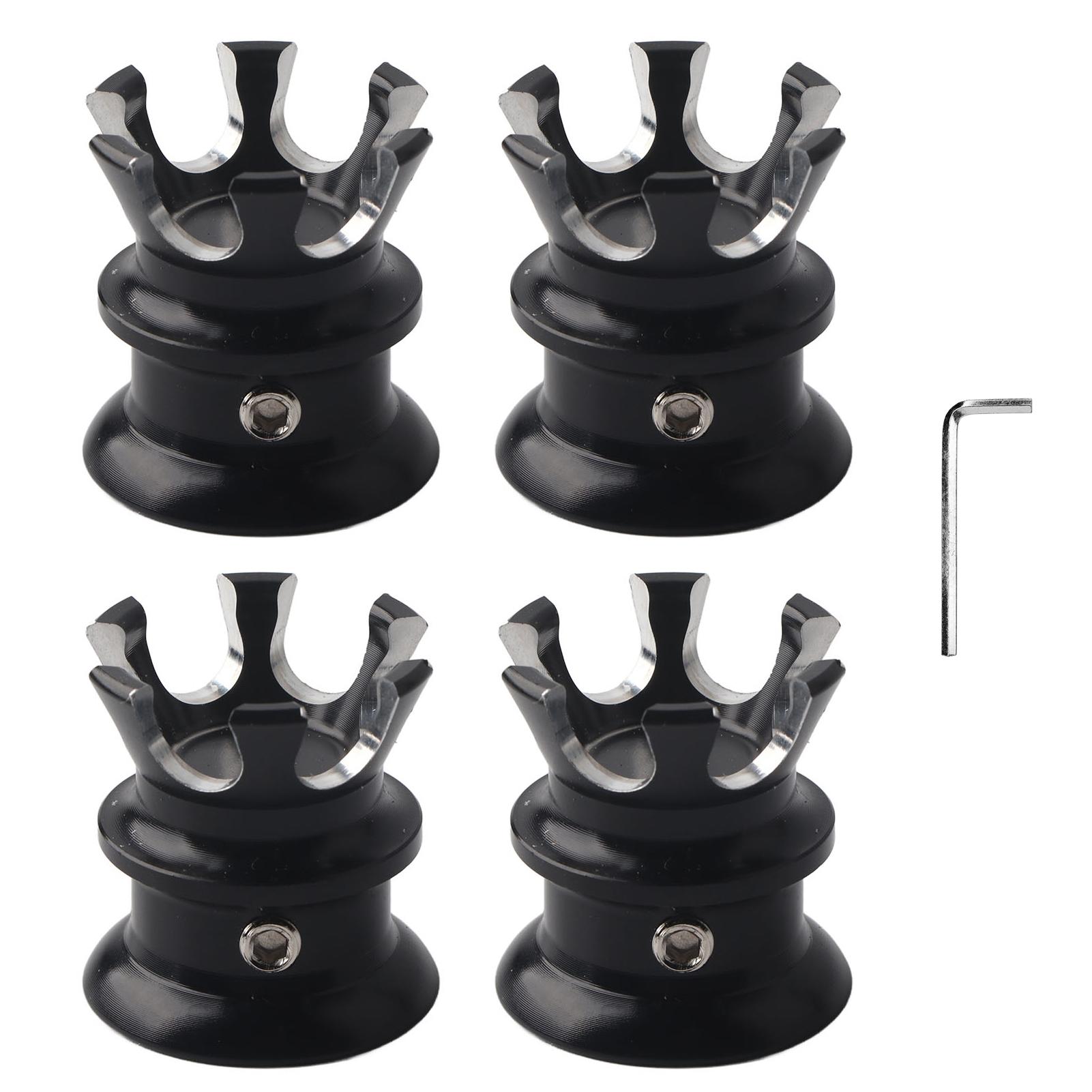4pcs Engine Screw Cap Covers Crown Styling Fit for XL883 Big Twin 1340 Evo Twin Cam Models Black