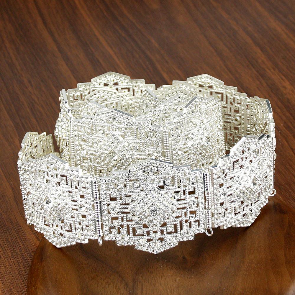 Elegent Belt Women Wedding Jewelry Full Rhinestone Metal Waist Chain Adjustable Length Waistband