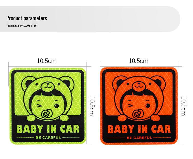 Super Reflective Baby & Pregnant Woman Warning Sticker for Car Interior