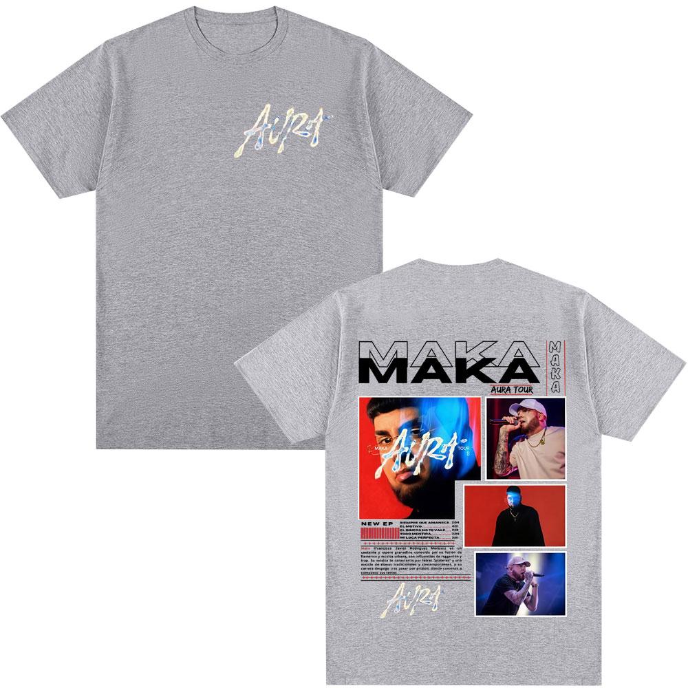 Rap Singer Maka Aura Tour Album Tshirt 2026New Hot Selling Mens Womens Fashion Retro Street Casual Cotton Tshirt Street Wear