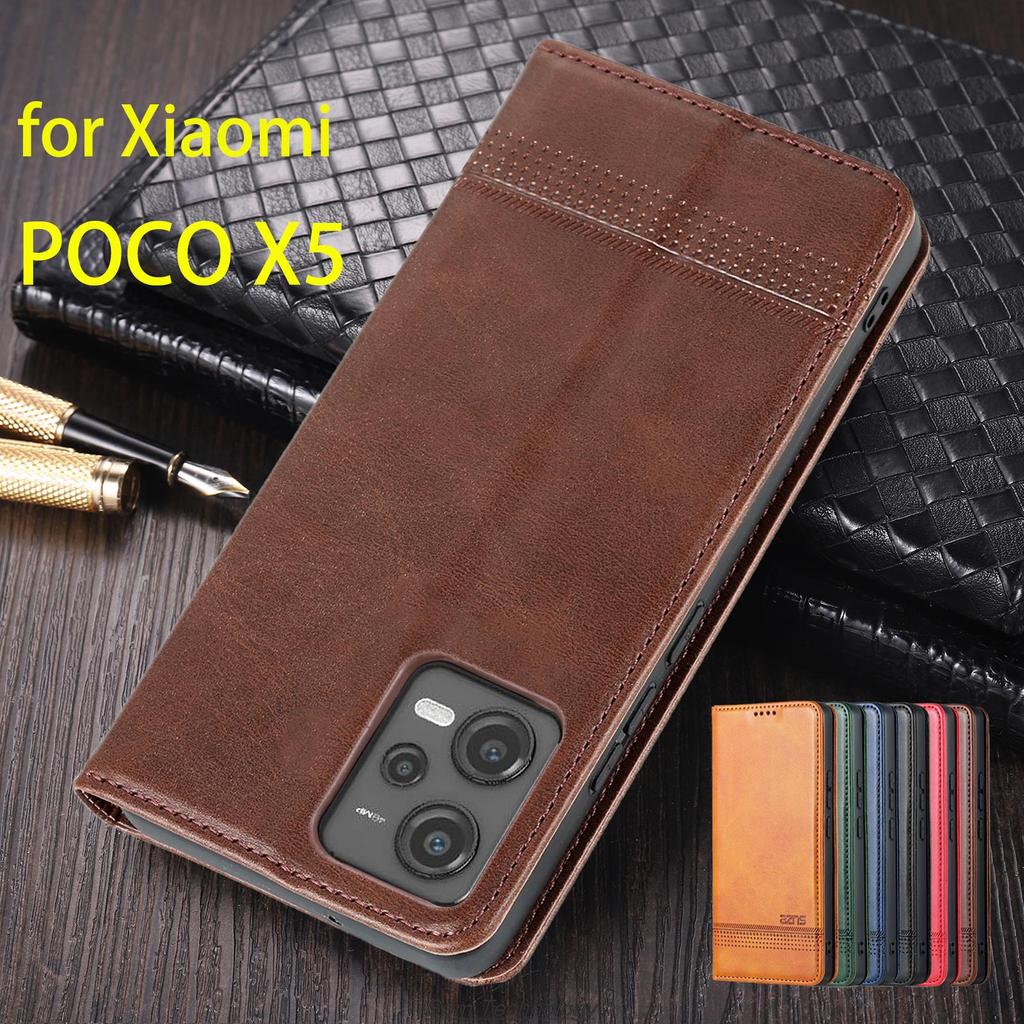 Deluxe Magnetic Adsorption Leather Fitted Case for Xiaomi POCOPHONE POCO X5 Flip Cover Protective Case Capa Fundas Coque