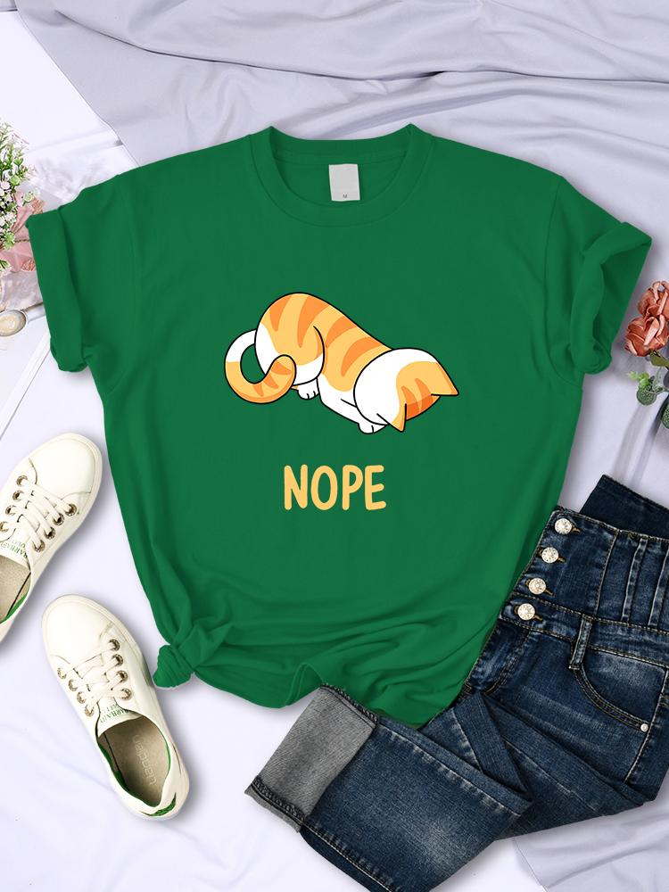 

Маленький рыжий кот склоняет голову и отказывается Принтованные футболки Женские Смешные мультяшные футболки с короткими рукавами Мягкая летняя футболка Женская 4XL