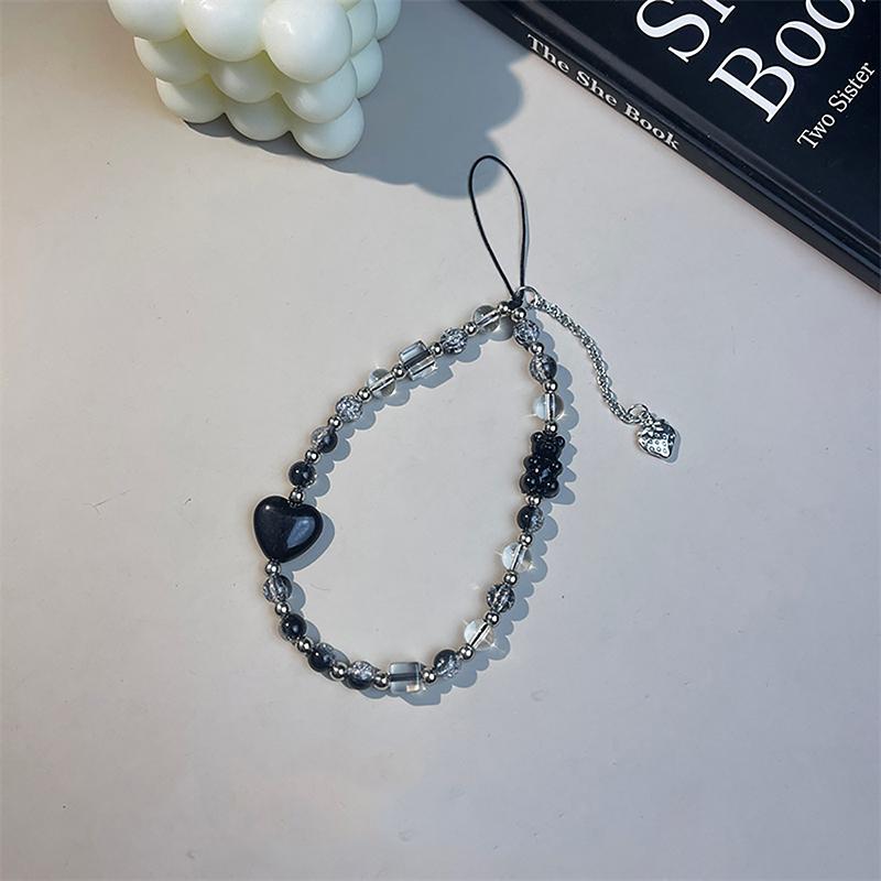 Ip İçin Samsung Aksesuarları Asma İp Y2K Kalp Telefon Takısı Askısı Çiçek Boncuklu Kolye Kore Bileklik Kız Takı